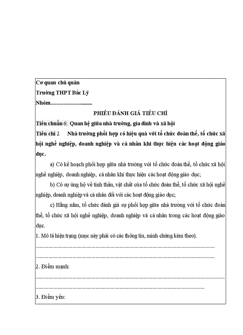 image for page Phieu danh gia tieu chuan 5 6 7 kdcl thpt