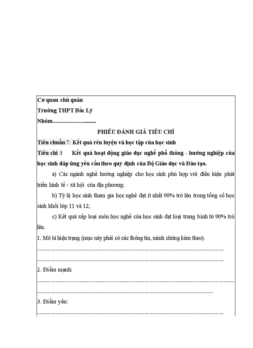 image for page Phieu danh gia tieu chuan 5 6 7 kdcl thpt
