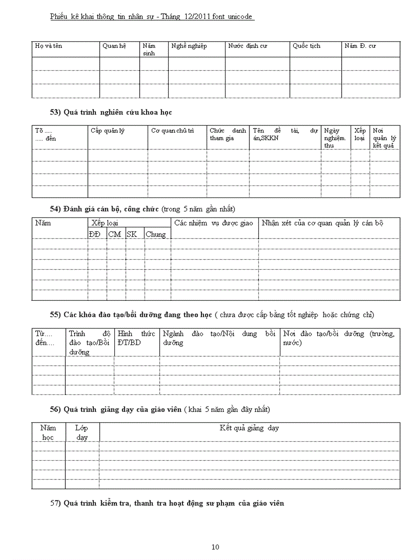 image for page Phieu ke khai thong tin nhan su