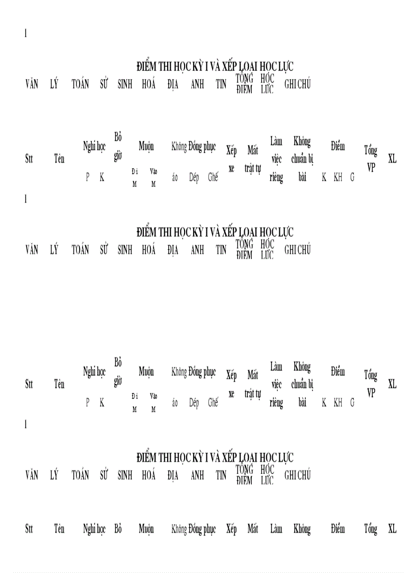 image for page Phiếu xét hạnh kiểm HS