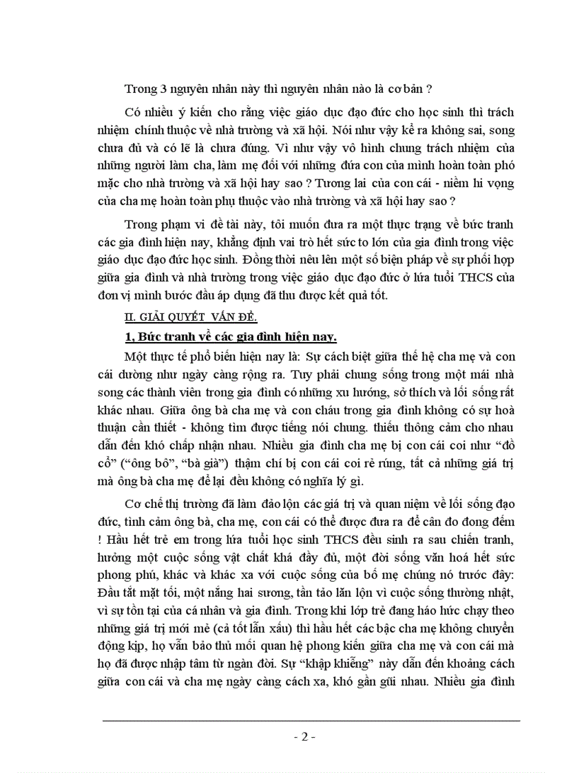 image for page Phối hợp giữa gia đình và nhà trường trong việc giáo dục đạo đức học sinh ở lứa tuổi thcs