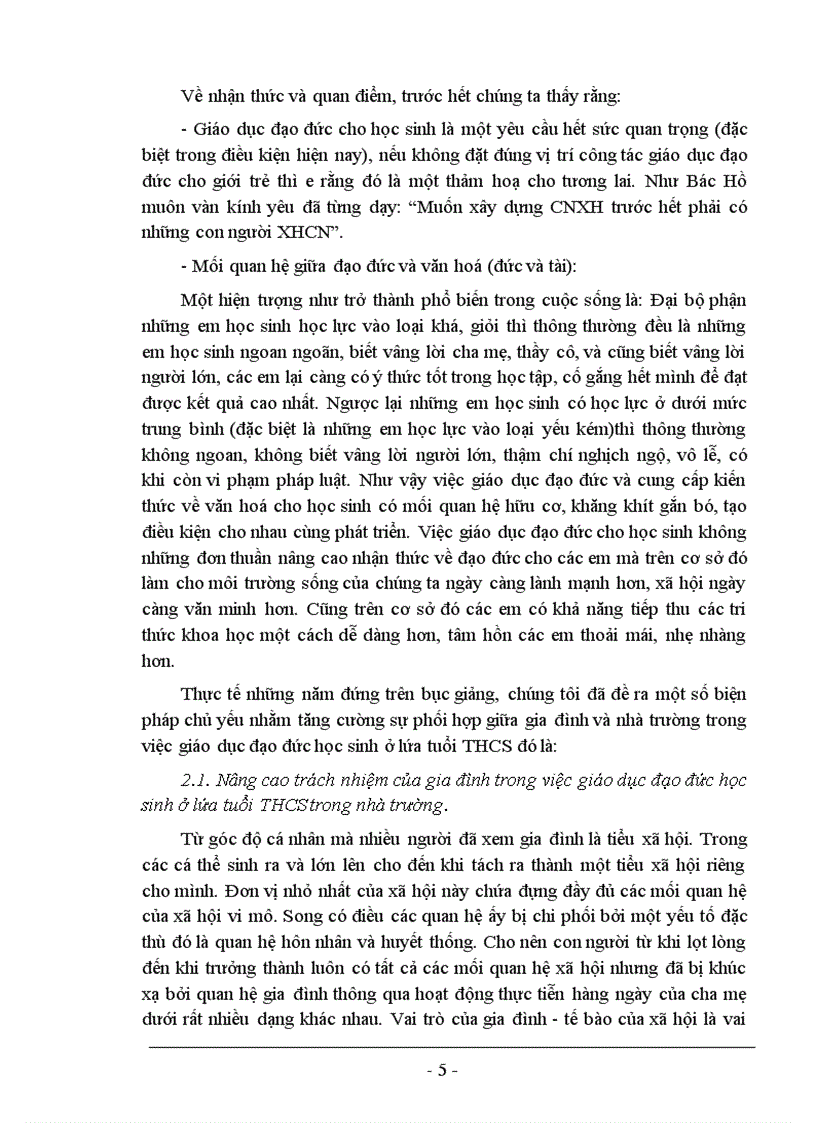 image for page Phối hợp giữa gia đình và nhà trường trong việc giáo dục đạo đức học sinh ở lứa tuổi thcs