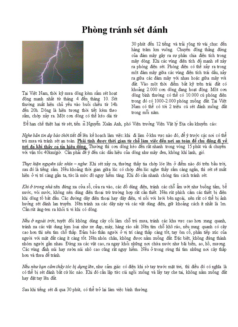 image for page Phòng tránh sét đánh