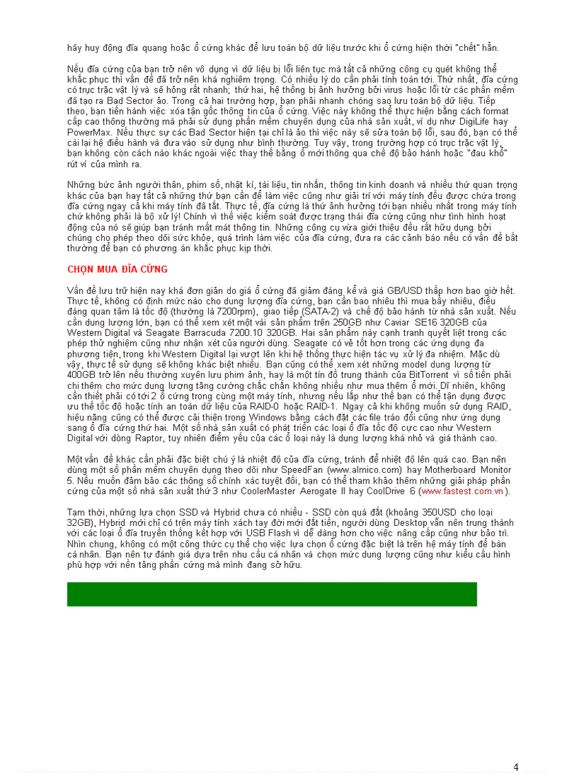 image for page Phòng và giải quyết sự cố ổ đĩa cứng