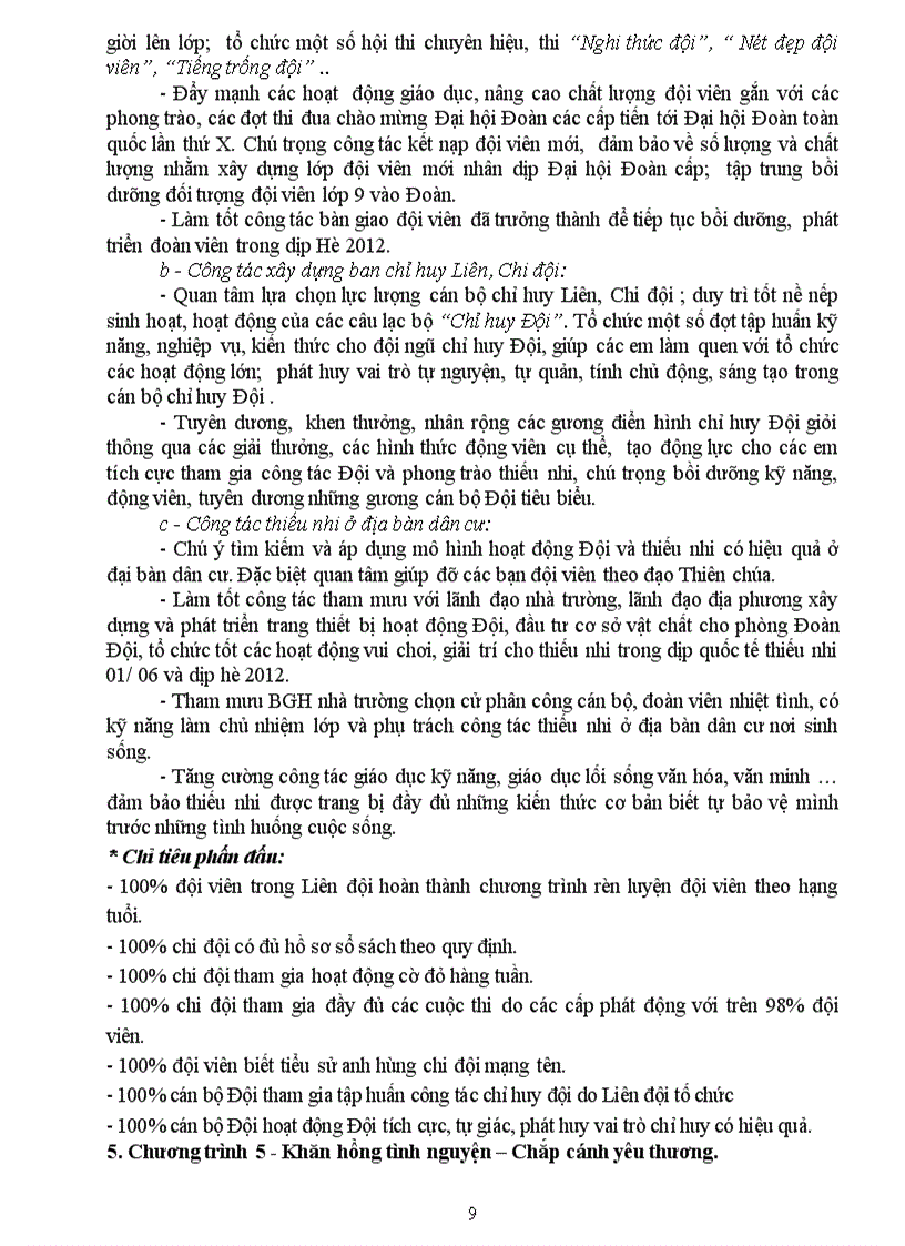 image for page Phương hướng hoạt động liên đội