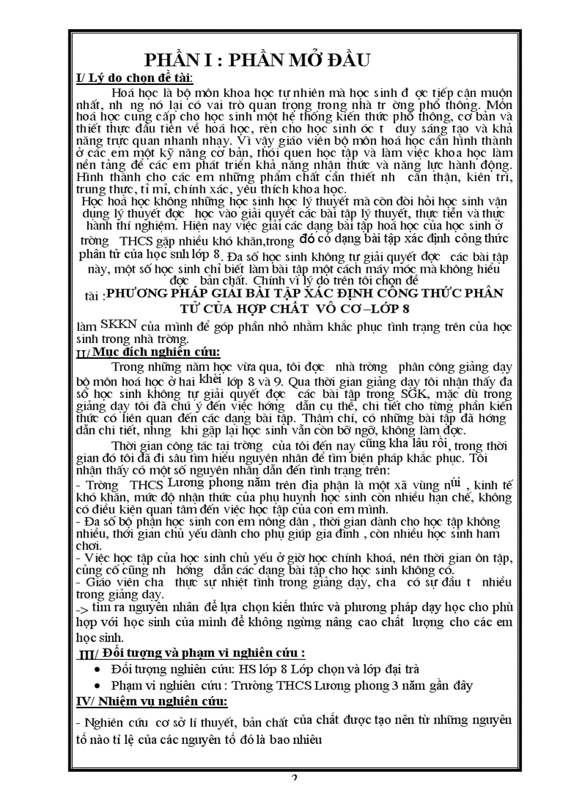 image for page Phuong phap xac dinh cong thuc phan tu hop chat vo co lop 8
