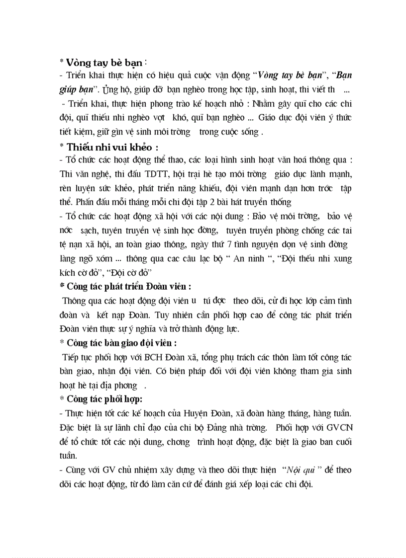 image for page Phương hướng hoạt động đội 1