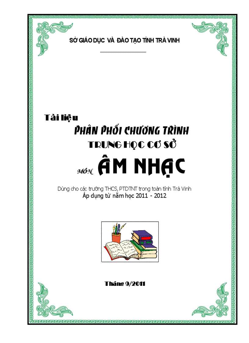 PPCT Âm nhạc THCS tỉnh Trà Vinh đã giảm tải
