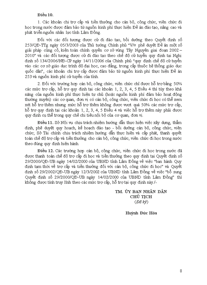 image for page QĐ 15 UBND tinh Lam Dong ve che do di hoc