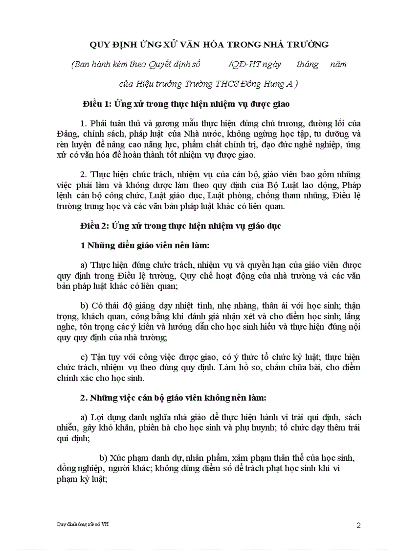 image for page QĐ ứng xử văn hóa trong nhà trường