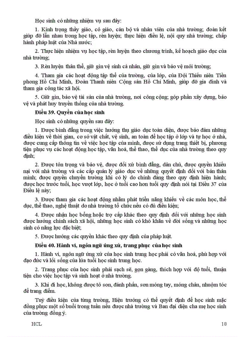 image for page QD 07 2007 QĐ BGDĐT Điều lệ trường THCS