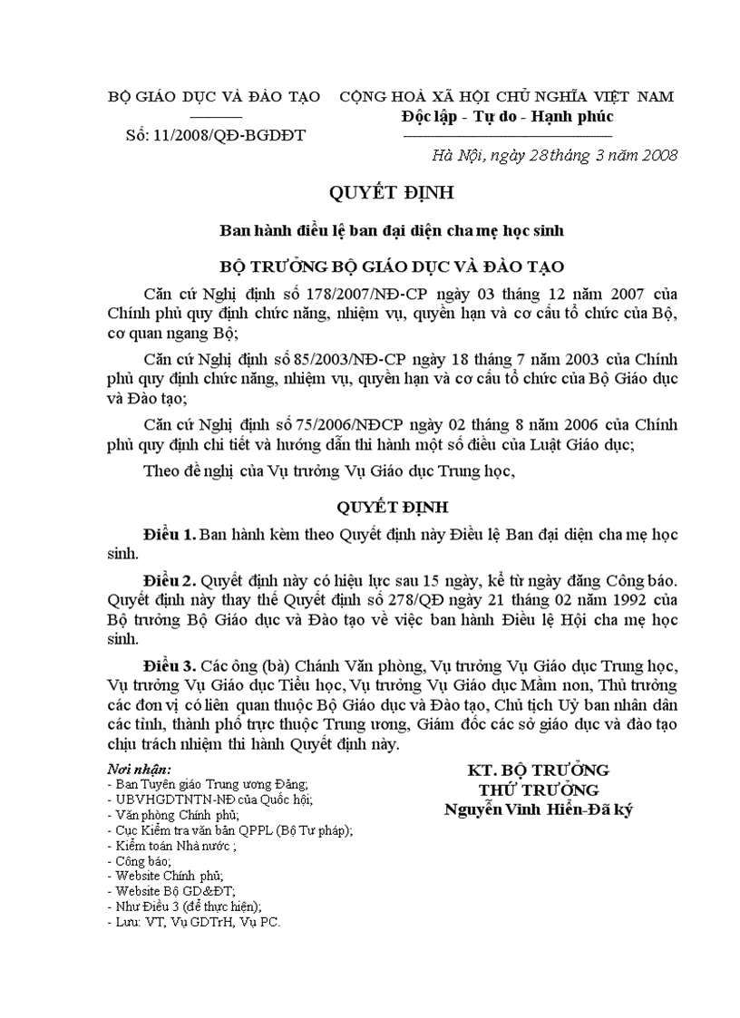 image for page QD11 2008 BGD Điều lệ Ban ĐDCMHS