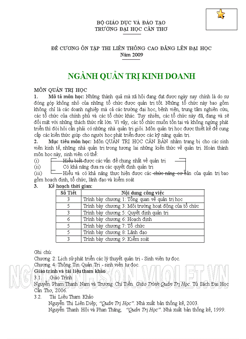 image for page Quản trị kinh doanh Đề cương ôn tập thi liên thông Cao đẳng lên Đại học