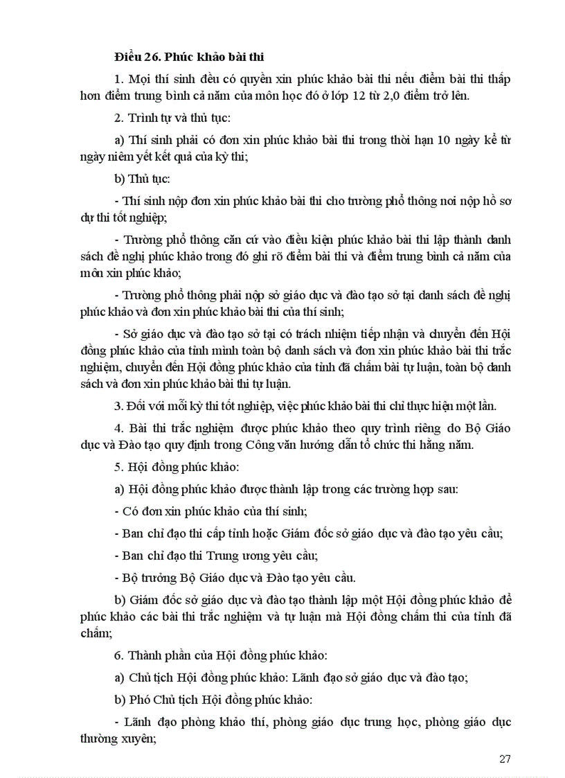 image for page Qui chế thi tốt nghiệp THPT 2009 Bộ GD ĐT