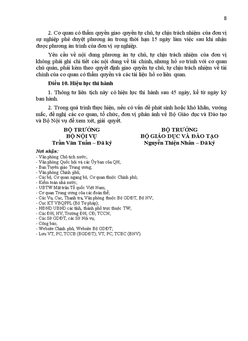 image for page Qui định quyền tự chủ đối với đơn vị SN