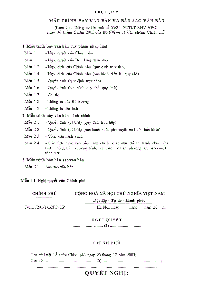 image for page Qui định Thể thức trình bày văn bản hành chính