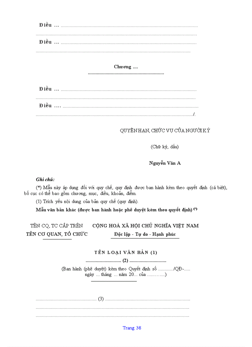 image for page Qui định Thể thức trình bày văn bản hành chính