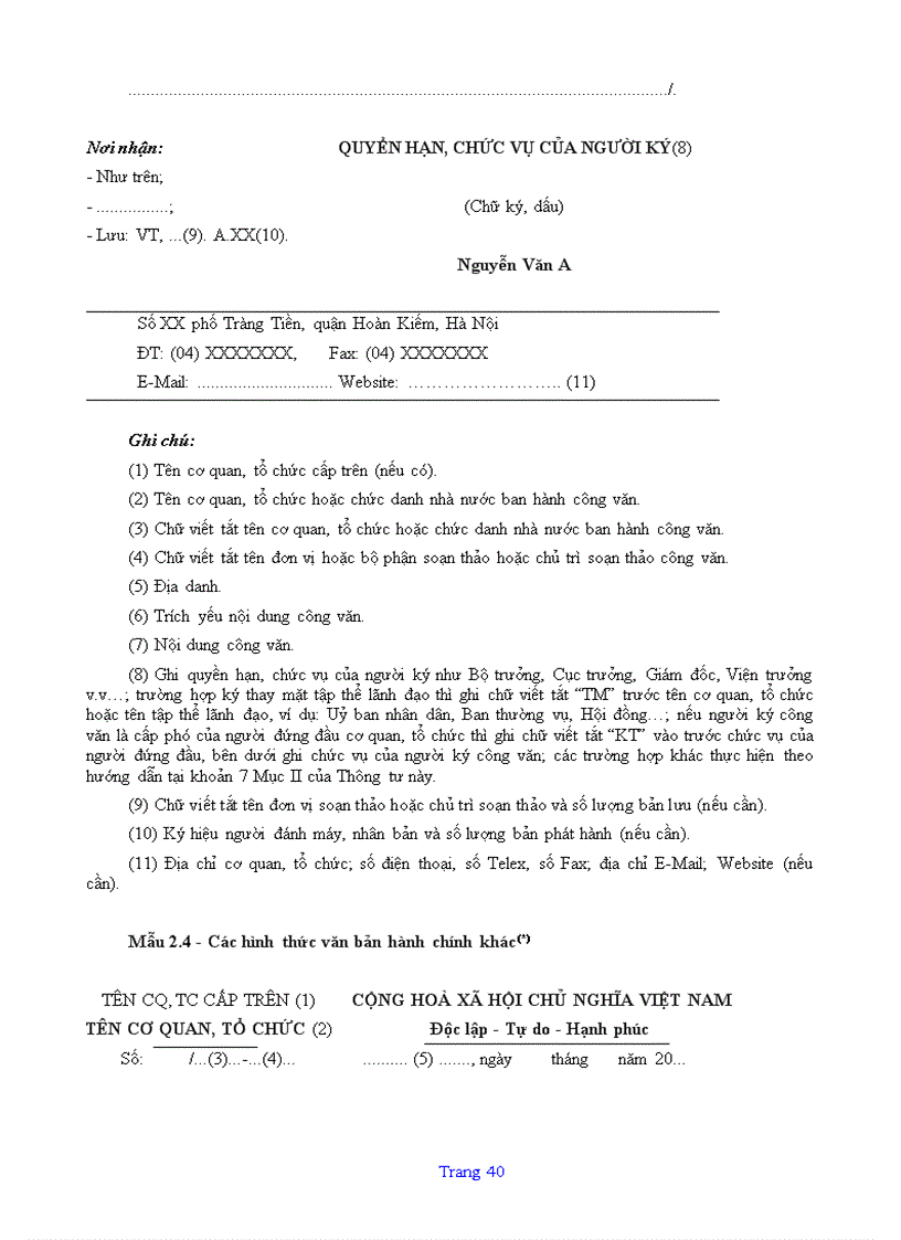 image for page Qui định Thể thức trình bày văn bản hành chính