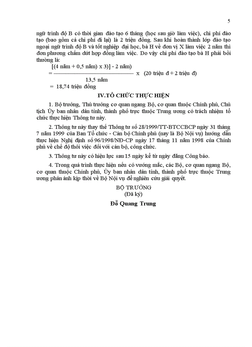 image for page Qui định Chế độ Thôi việc