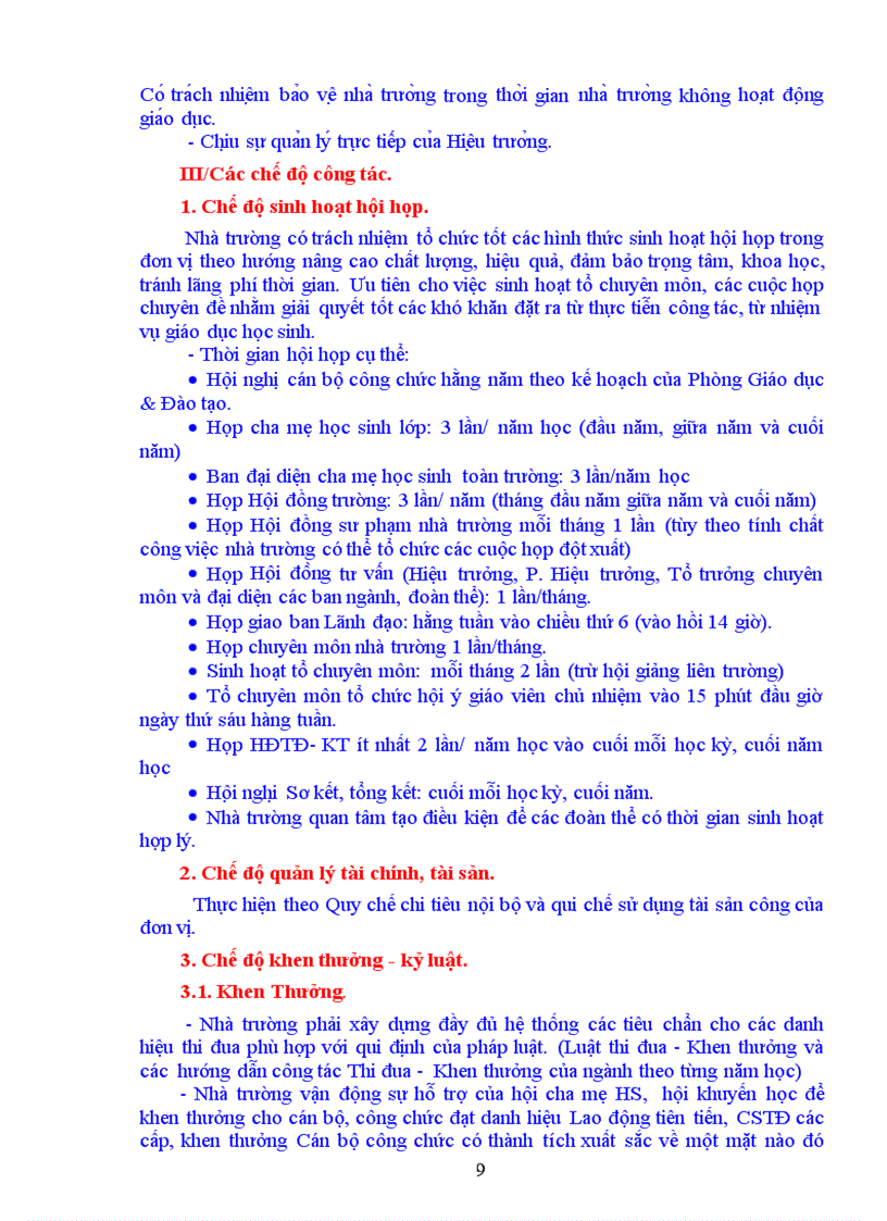 image for page Quy che làm việc của nhà trường