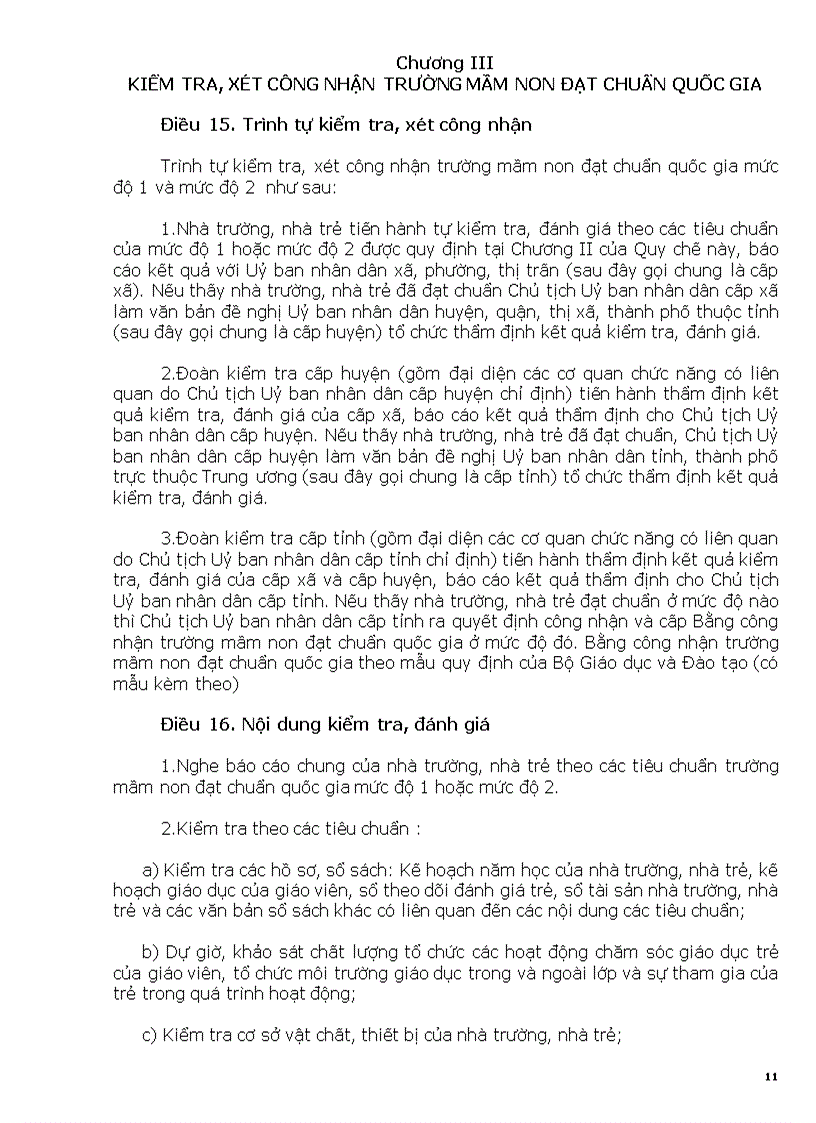 image for page Quy chế công nhận trường MN đạt chuẩn Quốc gia