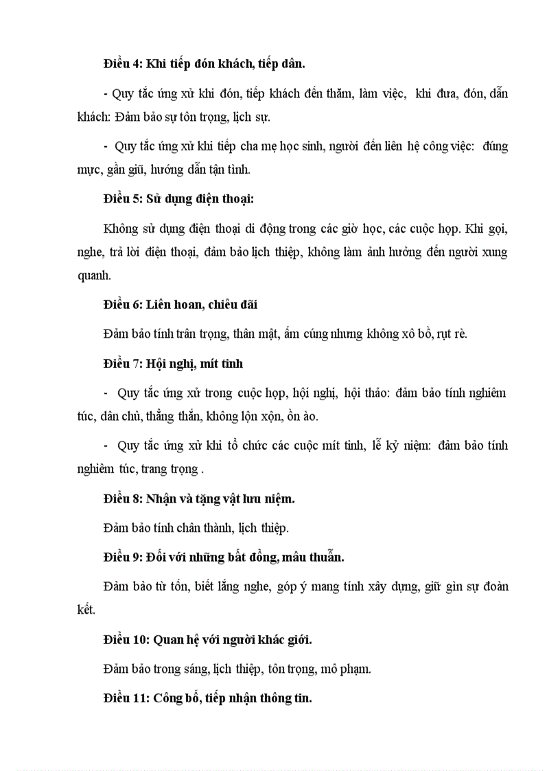 image for page Quy tắc ứng xử của giáo viên 1