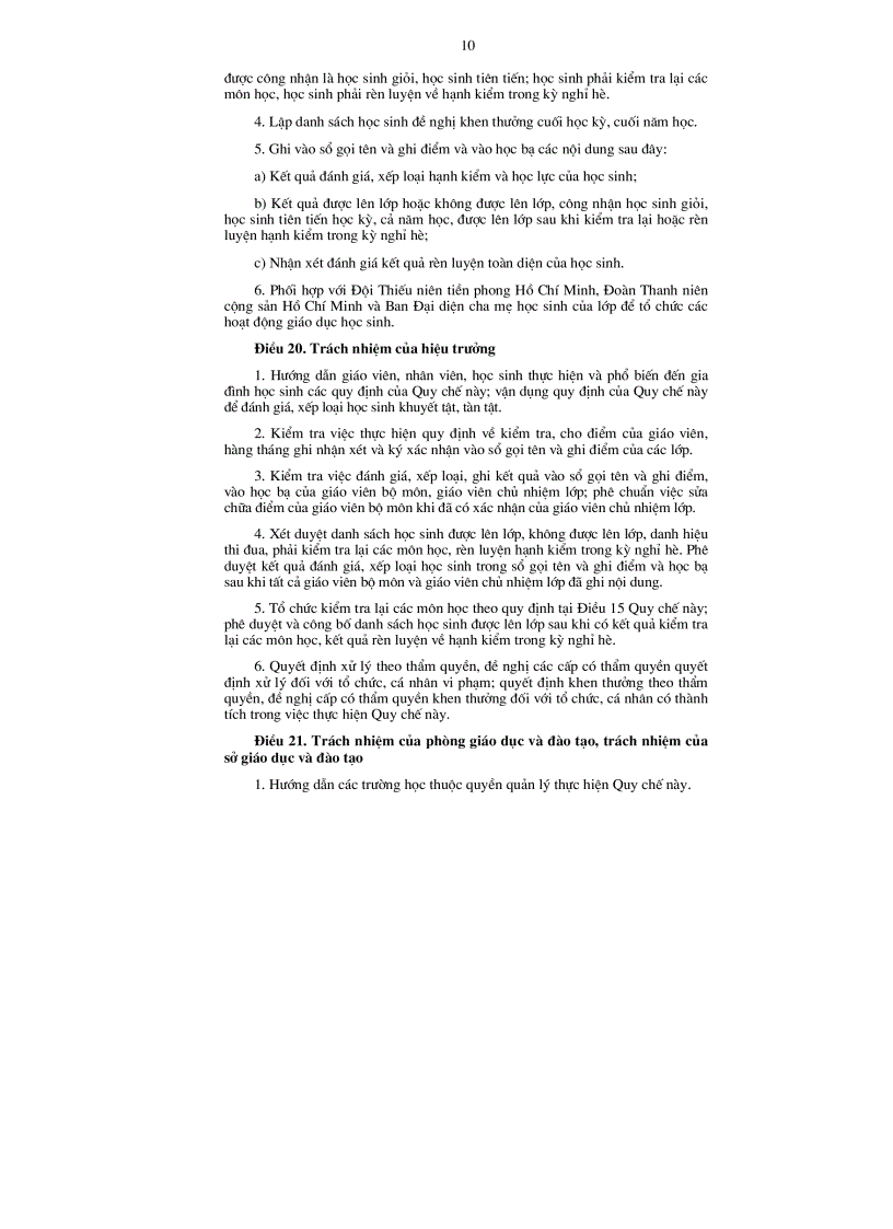 image for page Quy chế 40 về cách tính điểm THCS THPT