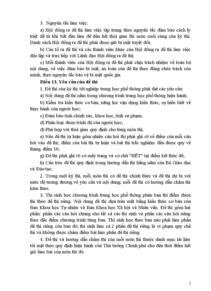 image for page Quy chế coi thi TN THPT