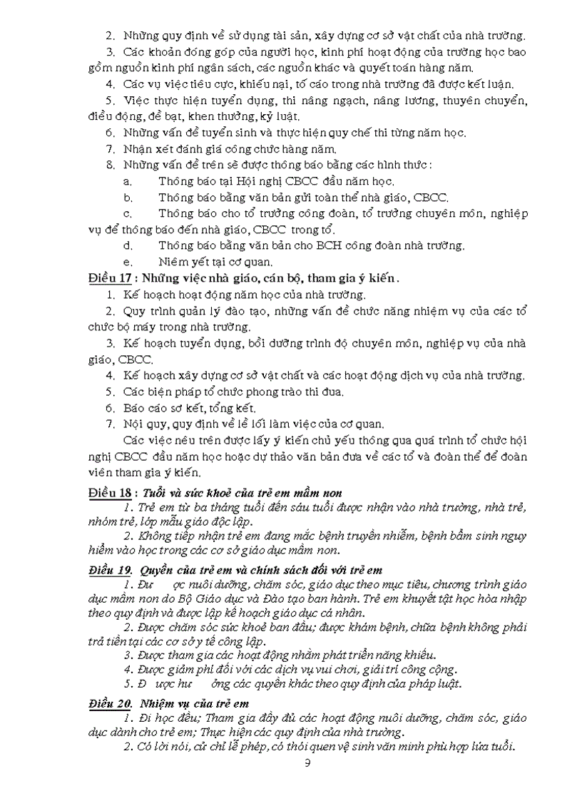 image for page Quy chế dân chutrong trường MN