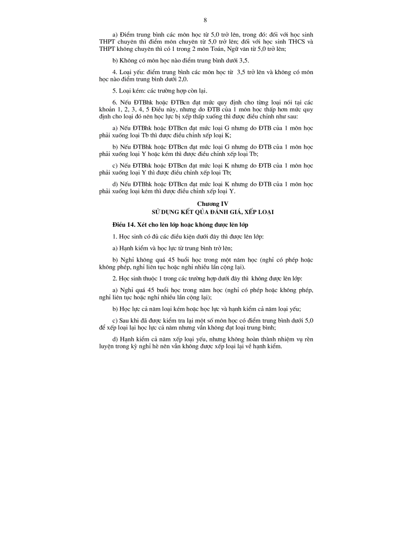 image for page Quy chế đánh giá xếp loại học sinh quy chế 40