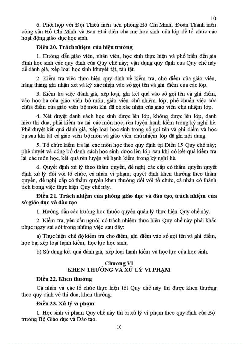 image for page Quy chế đánh giá xếp loại HS 40 2006