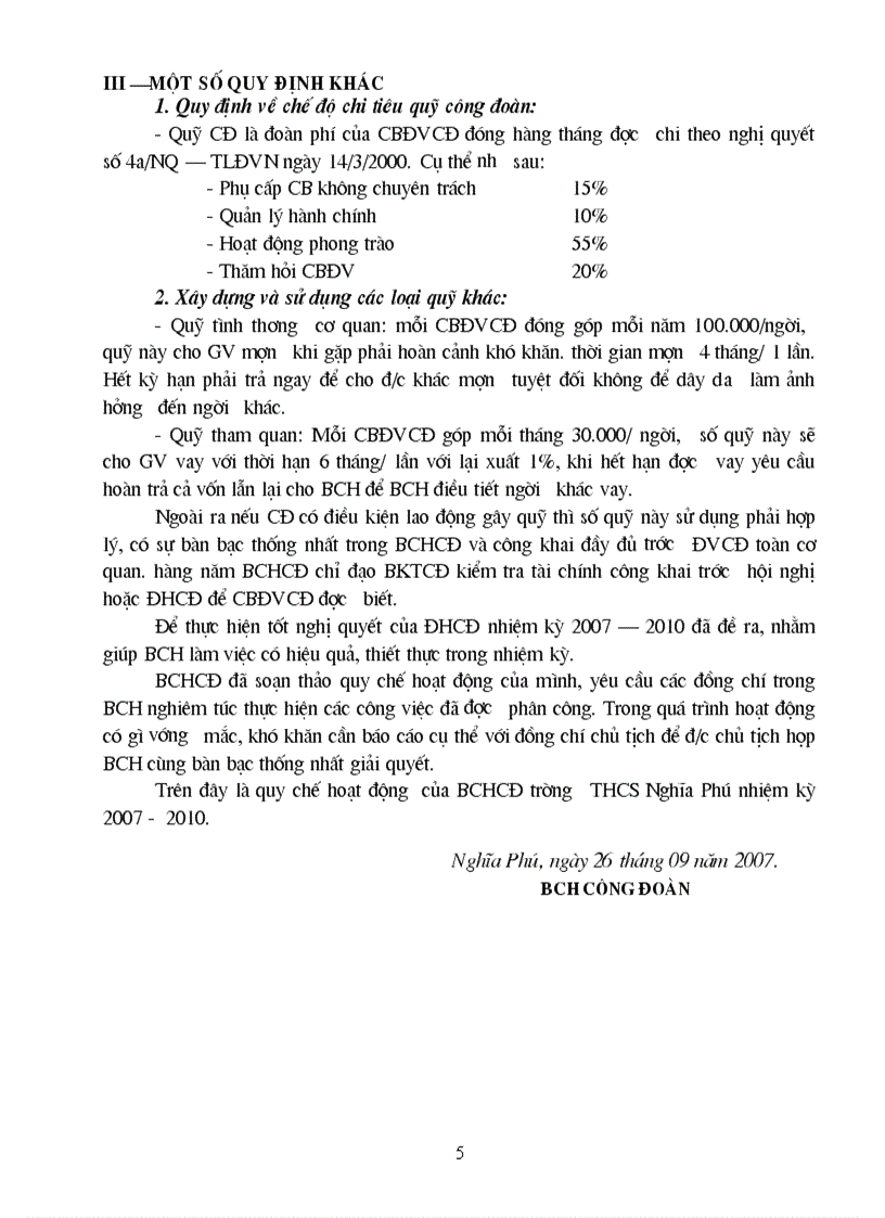 image for page Quy chế hoạt động BCH công đoàn