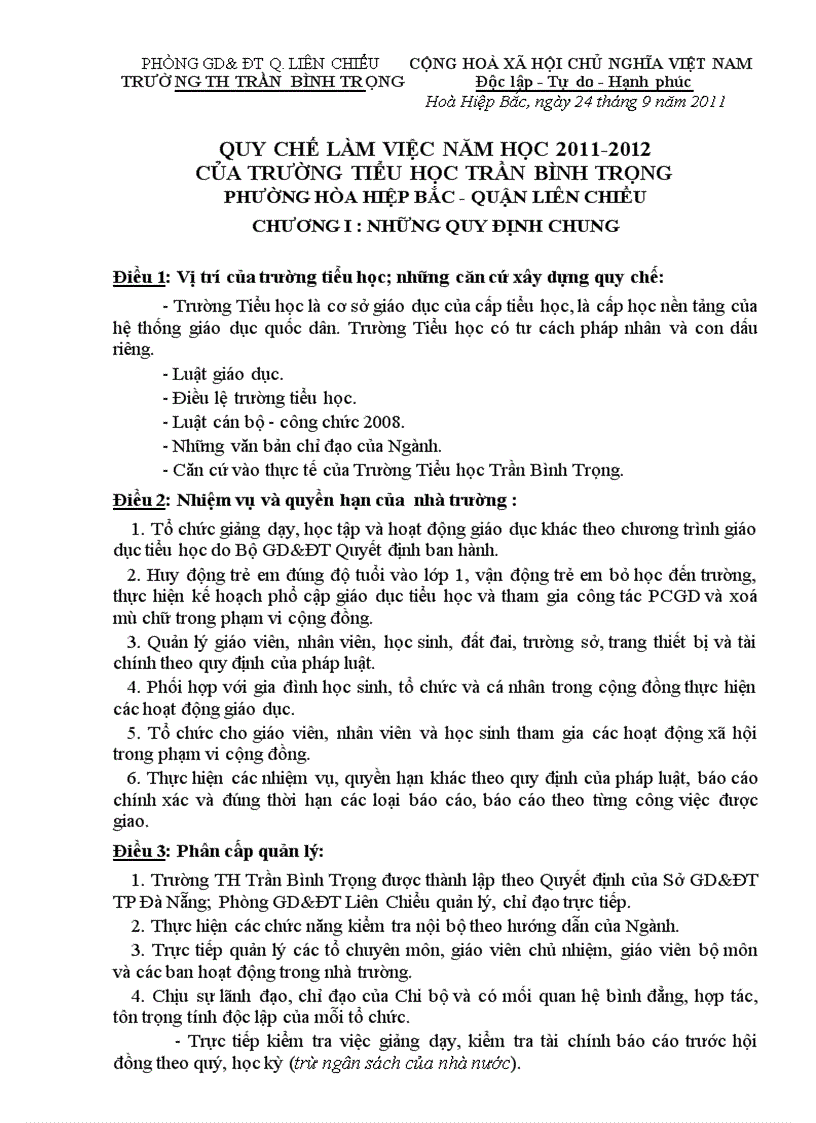 image for page Quy chế làm việc năm học 2011 2012
