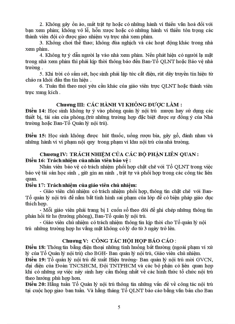 image for page Quy chế quản lý học sinh nội trú