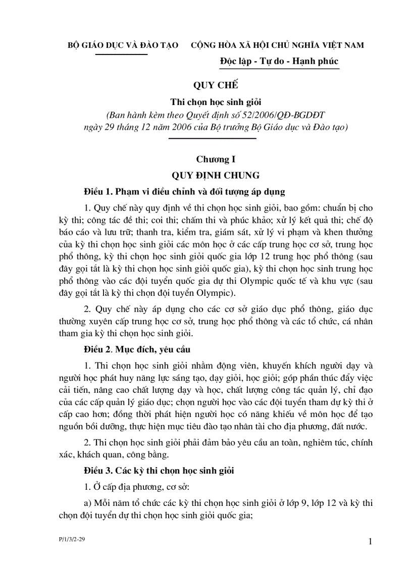 image for page Quy chế thi chọn HSG