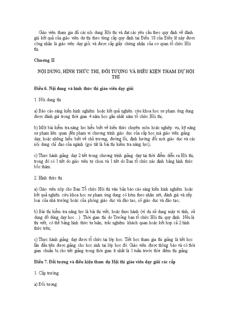 image for page Quy chế thi giáo viên dạy giỏi các cấp