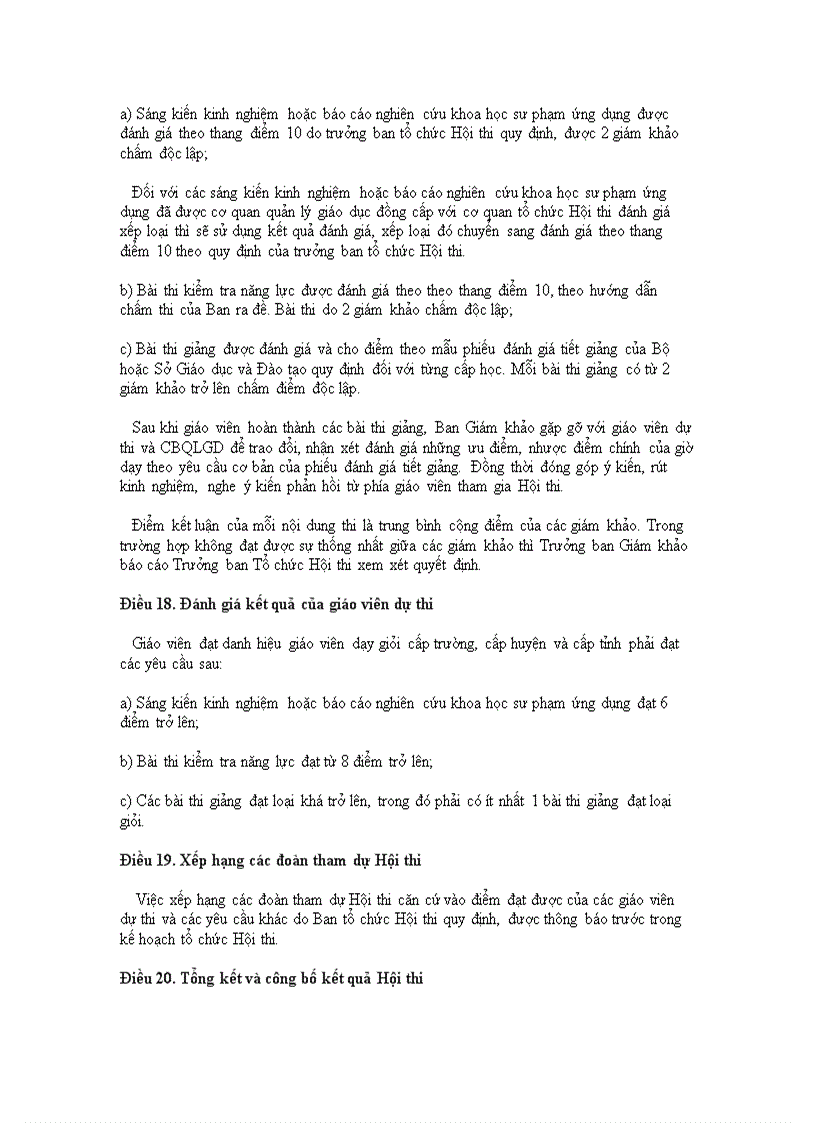 image for page Quy chế thi giáo viên dạy giỏi các cấp