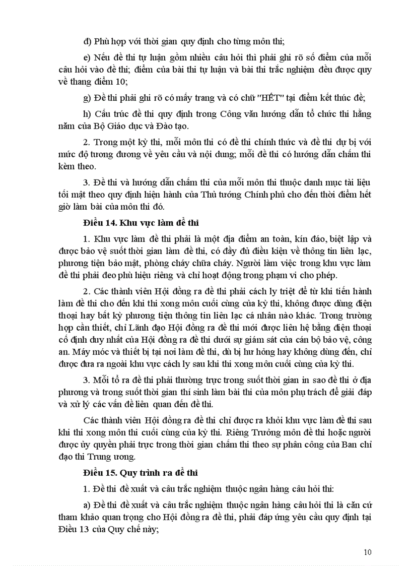 image for page Quy chế thi TN THPT 2009