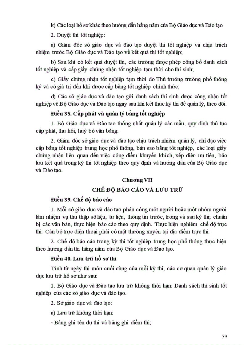 image for page Quy chế thi TN THPT 2009