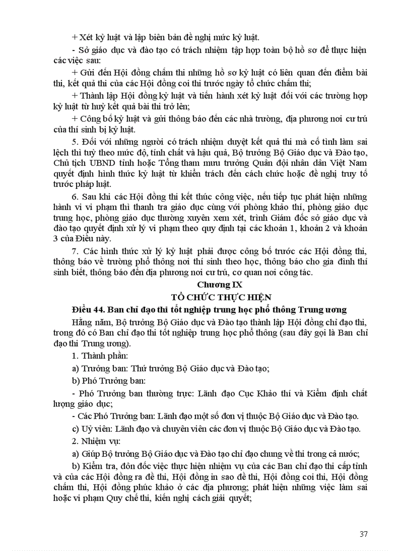 image for page Quy chế Thi TN THPT 2012