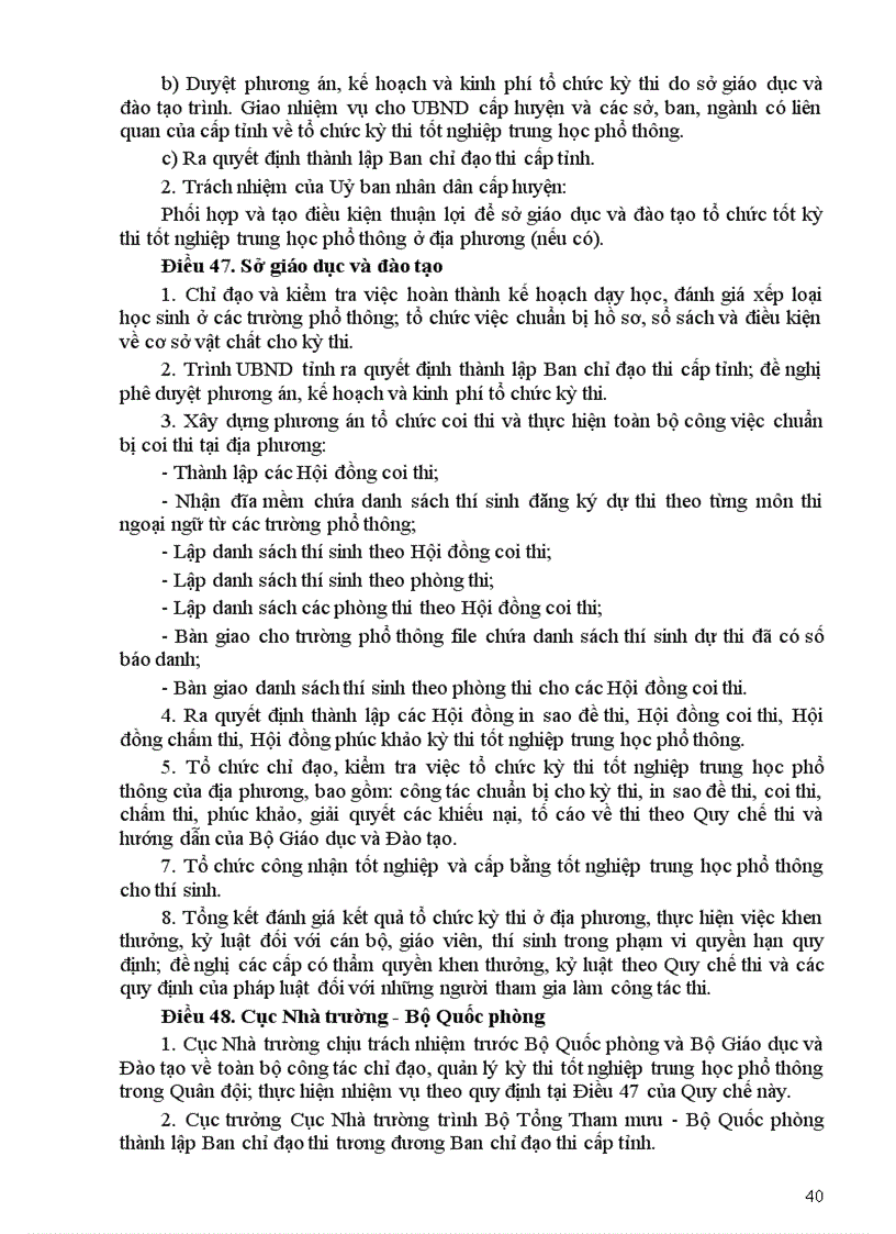 image for page Quy chế Thi TN THPT 2012