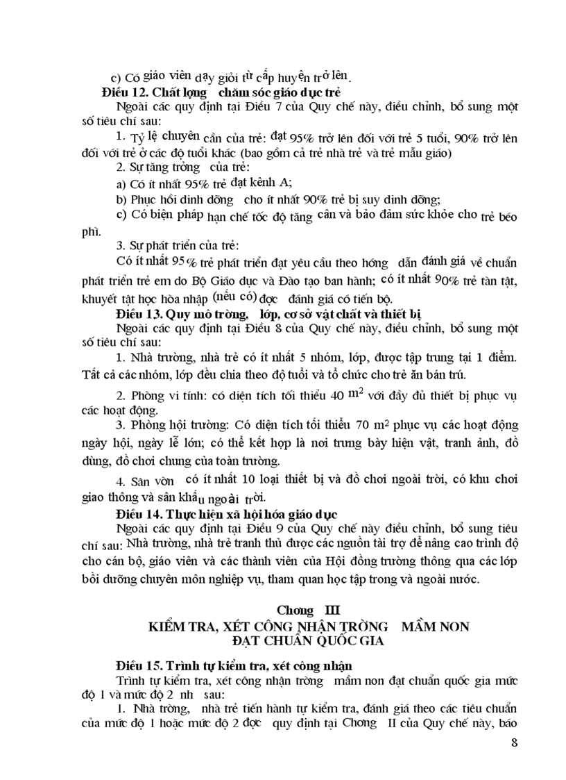 image for page Quy chế trường MN đạt chuẩn