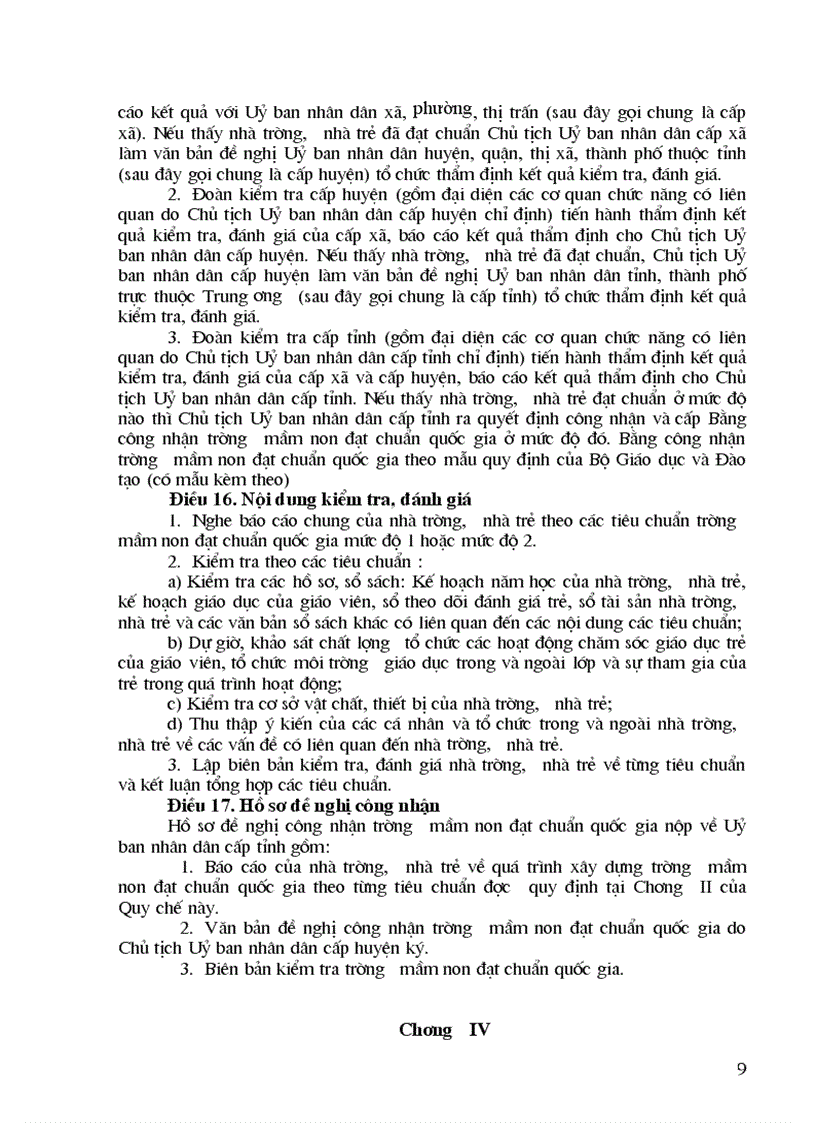 image for page Quy chế trường MN đạt chuẩn