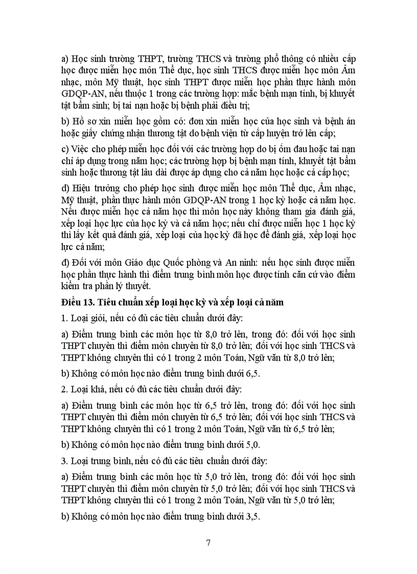 image for page Quy che xep loai hoc sinh