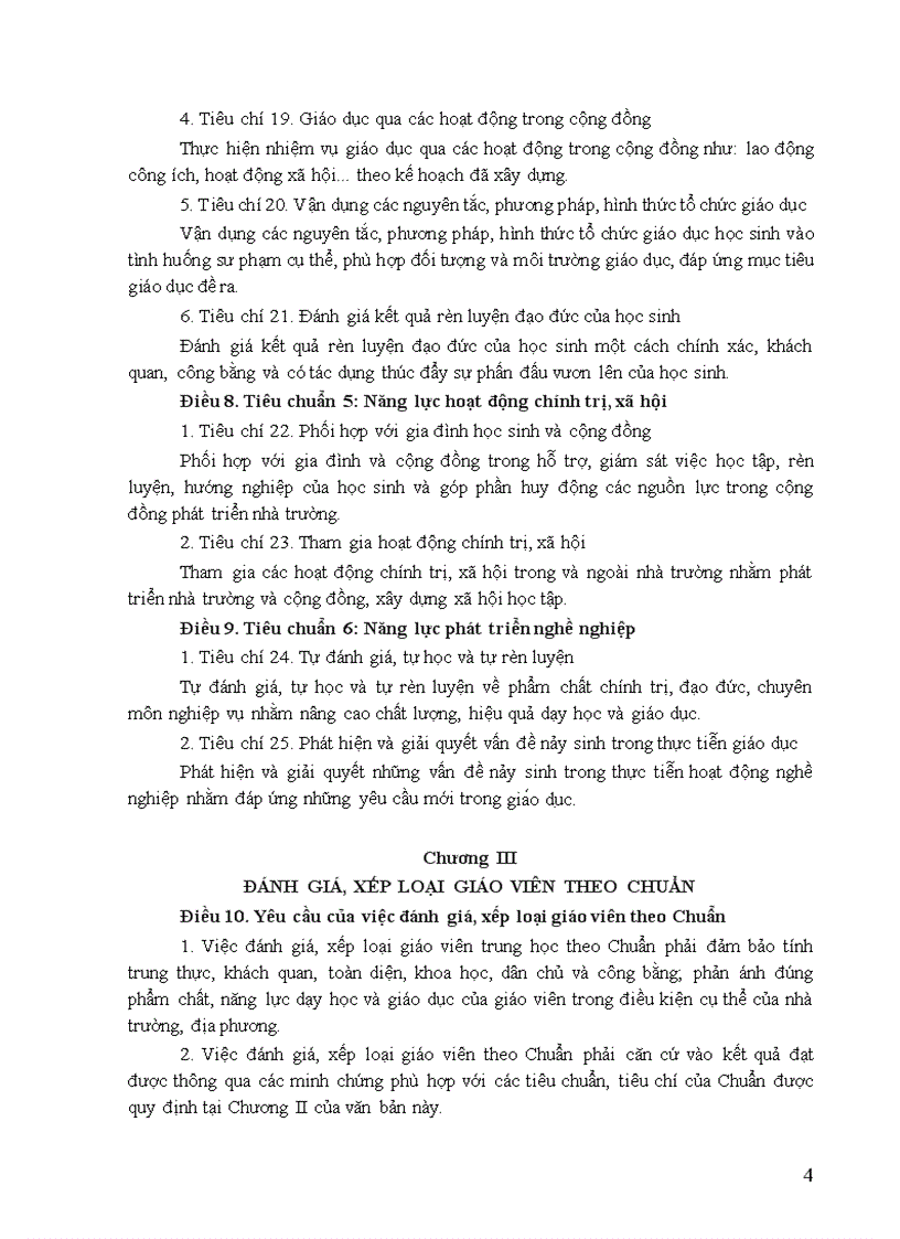 image for page QUY ĐỊNH Chuẩn nghề nghiệp giáo viên trung học cơ sở giáo viên trung học phổ thông