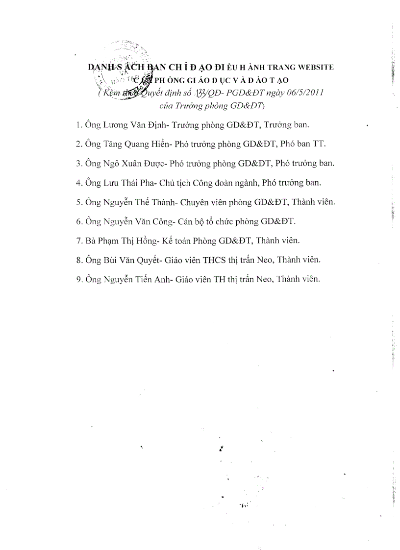 image for page Quy định của PGD về sử dụng trang web