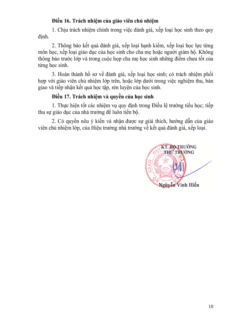 image for page Quy định đánh giá xếp loại học sinh tiểu học