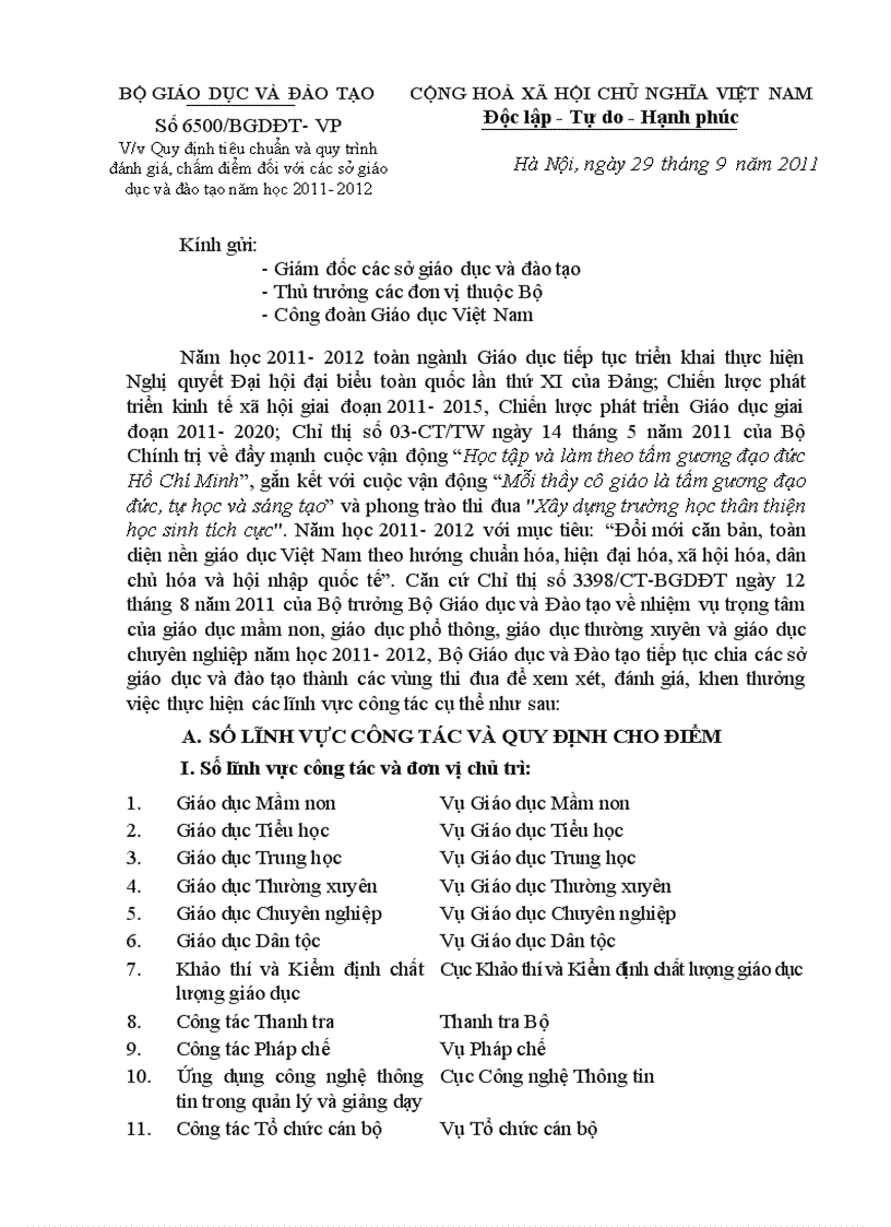 image for page Quy dinh tieu chuan danh gia cham diem CSGD 2011 2012