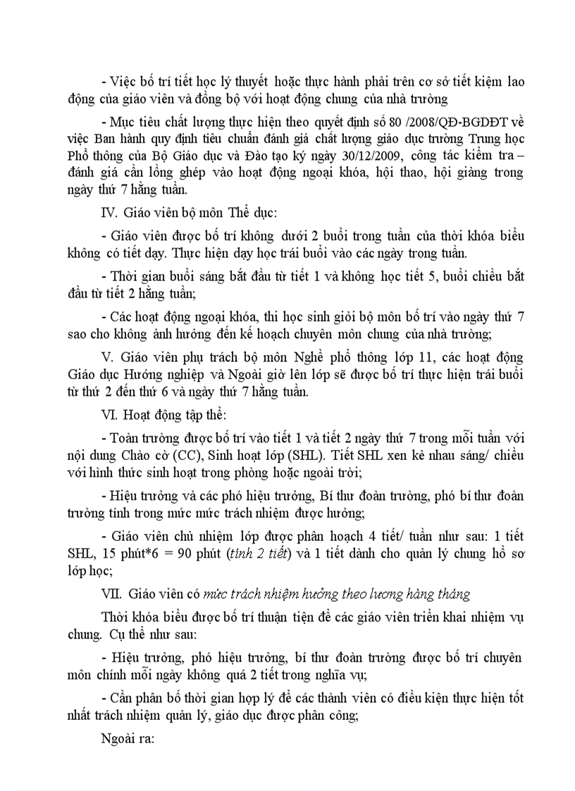 image for page Quy dinh tuan lam viec 40 gio trong truong THPT