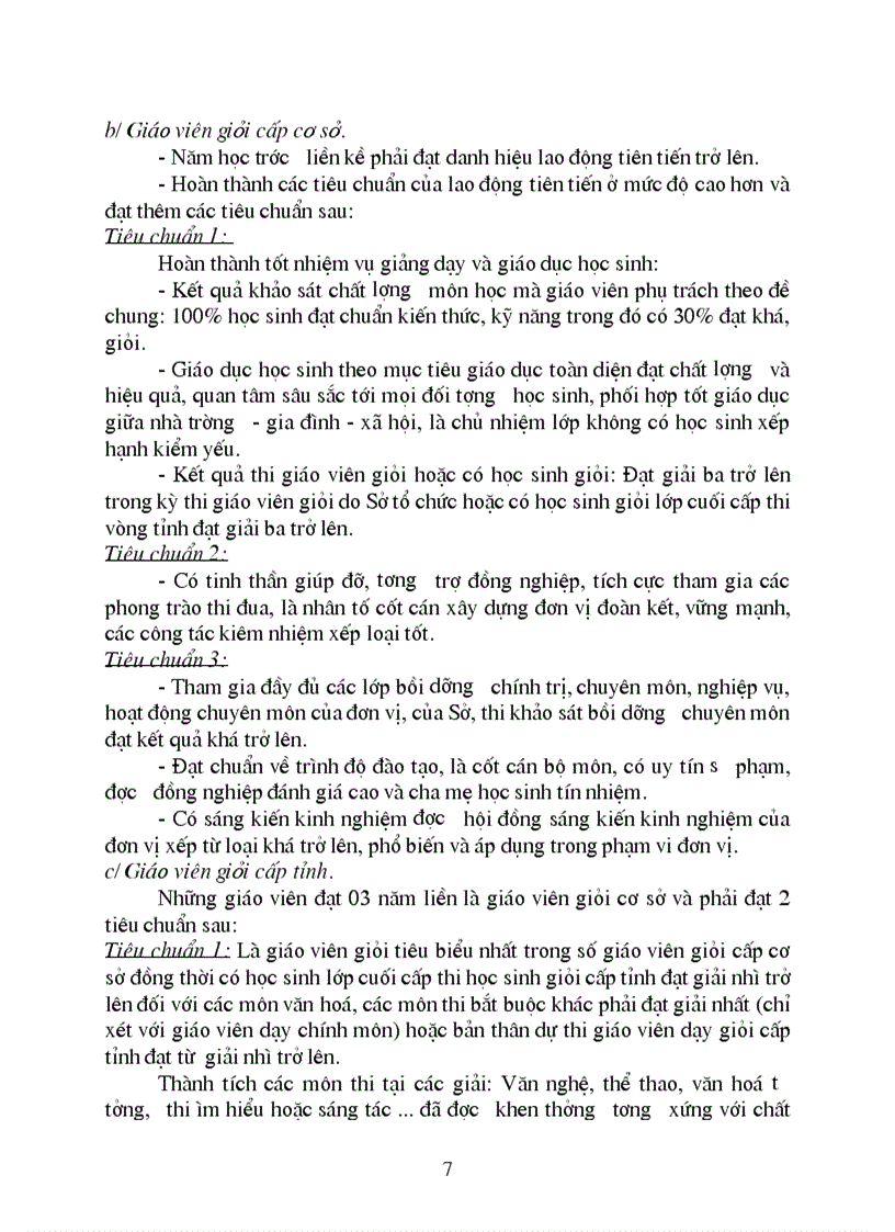 image for page Quy dinh ve chuyen mon va tieu chuan thi dua